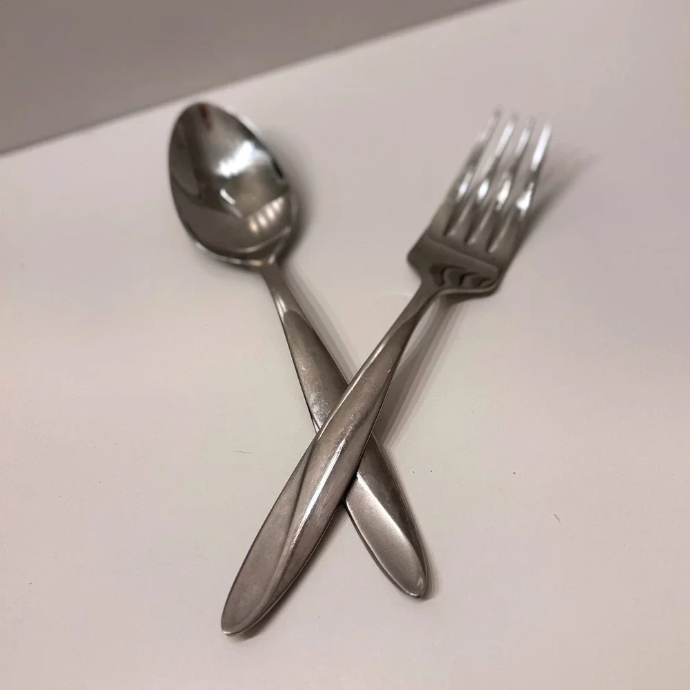 Onida Serving Spoon and Serving Fork Set‎ Stainless Steel vintage